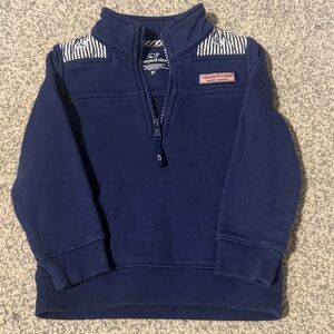 Vineyard Vines Blue Pullover with Striped Accents